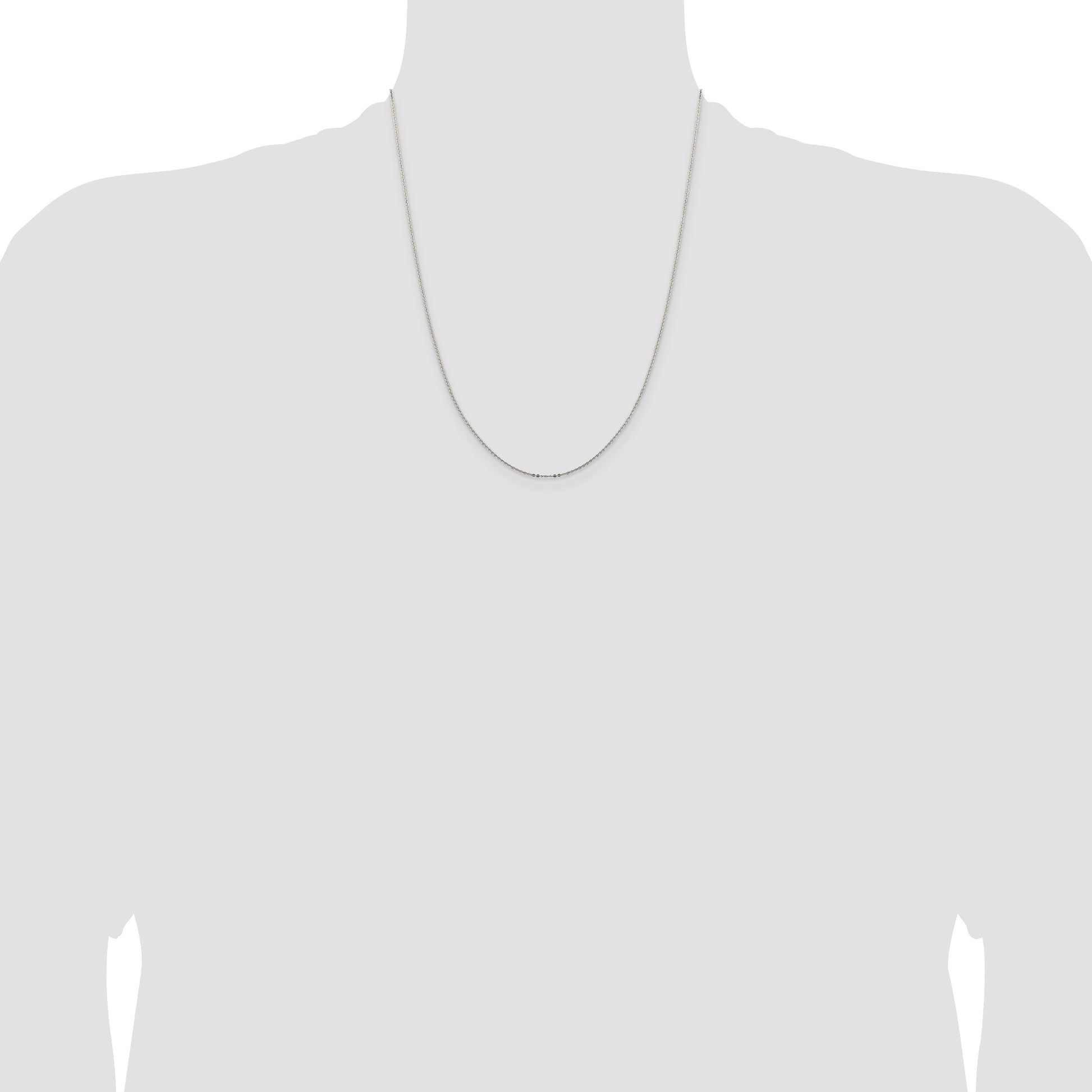 Sterling Silver .9mm Flat Link Cable Chain w/4in ext.