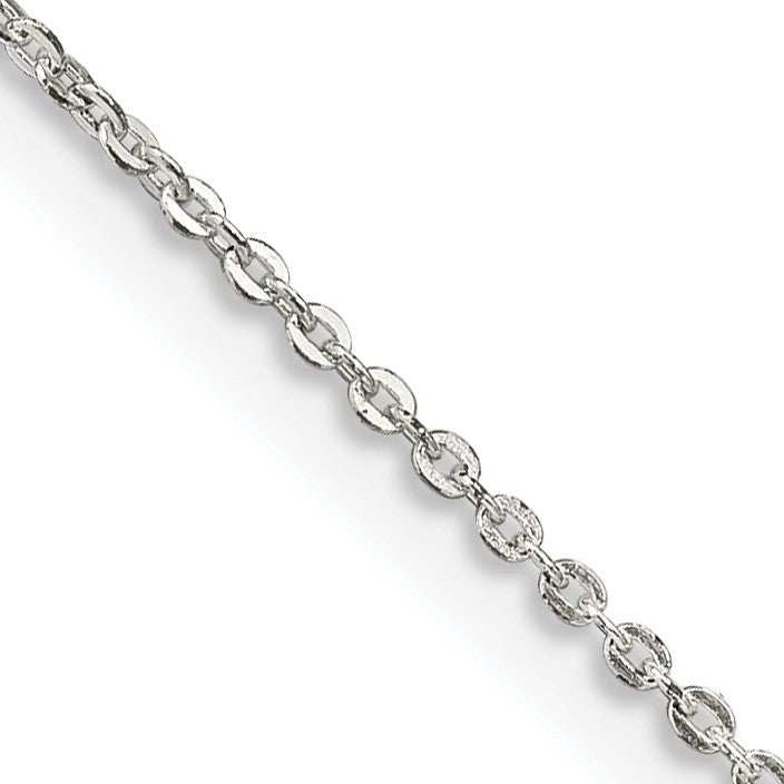 Sterling Silver .9mm Flat Link Cable Chain w/4in ext.