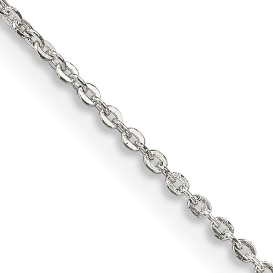Sterling Silver .9mm Flat Link Cable Chain w/2in ext.