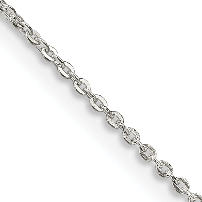Sterling Silver .9mm Flat Link Cable Chain w/2in ext.