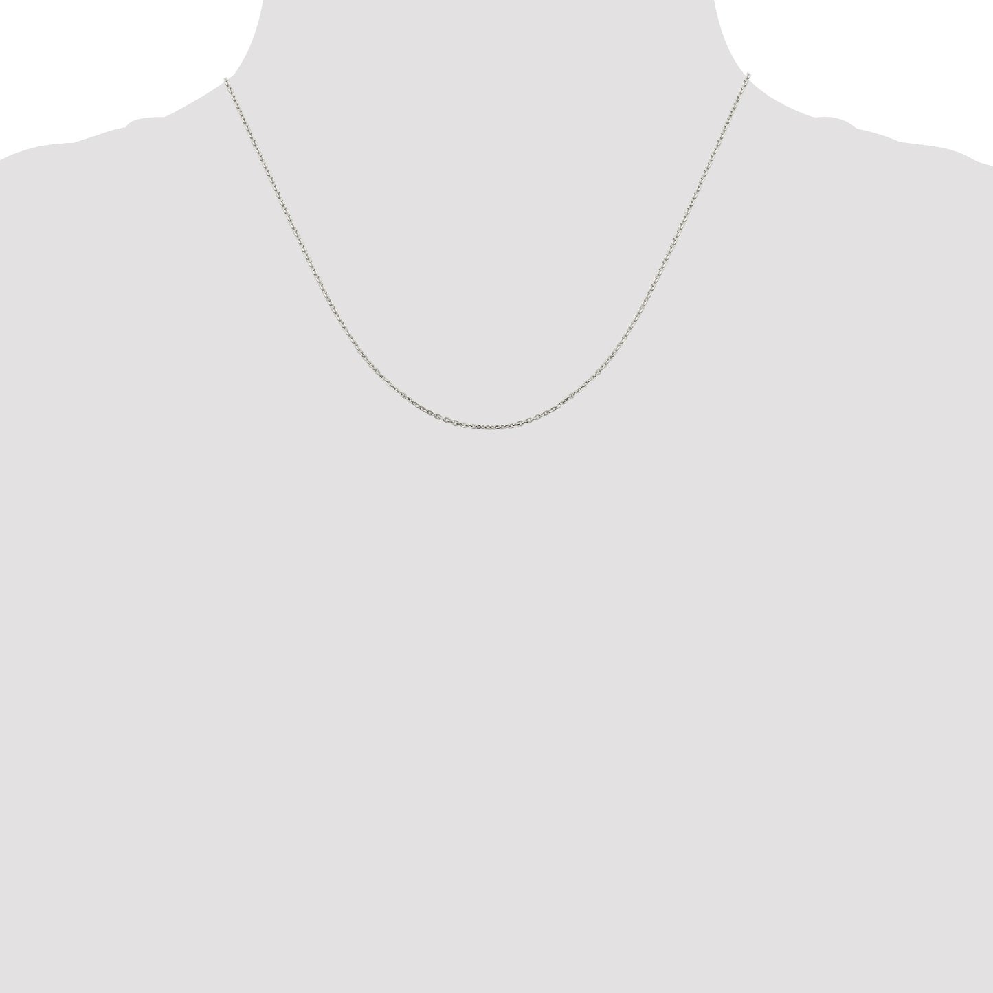 Sterling Silver 1mm Flat Link Cable Chain w/2in ext.