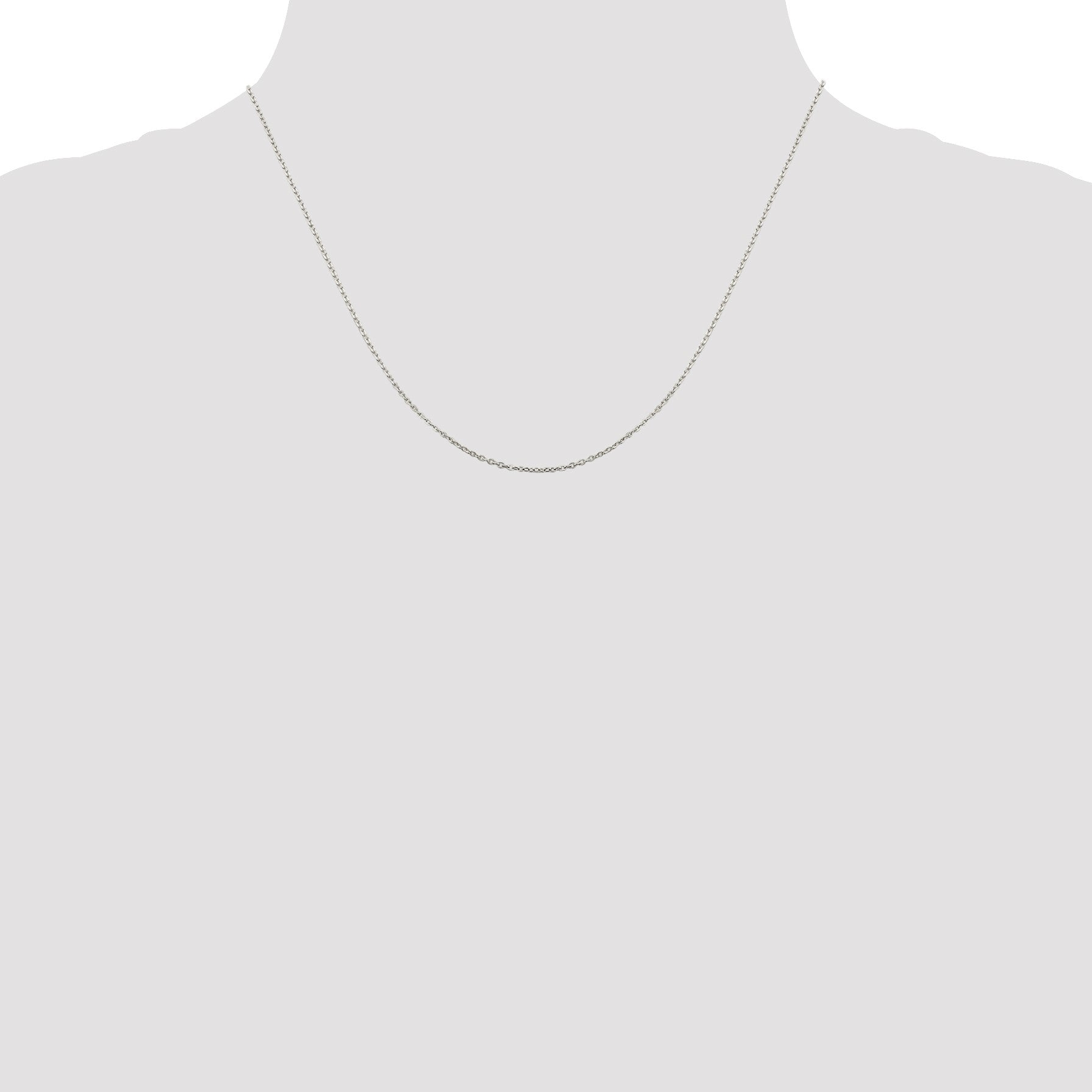 Sterling Silver 1mm Flat Link Cable Chain w/2in ext.