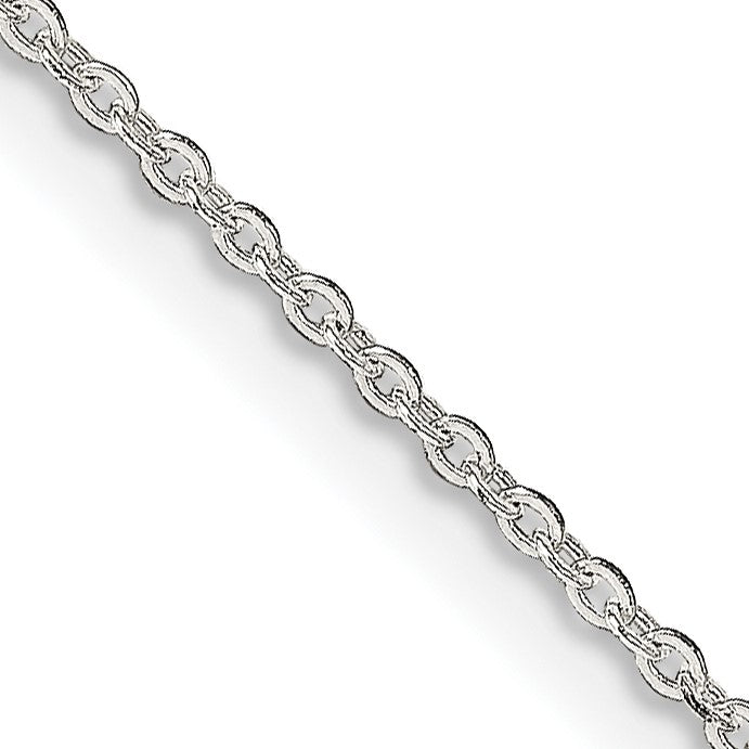 Sterling Silver 1mm Flat Link Cable Chain w/4in ext.