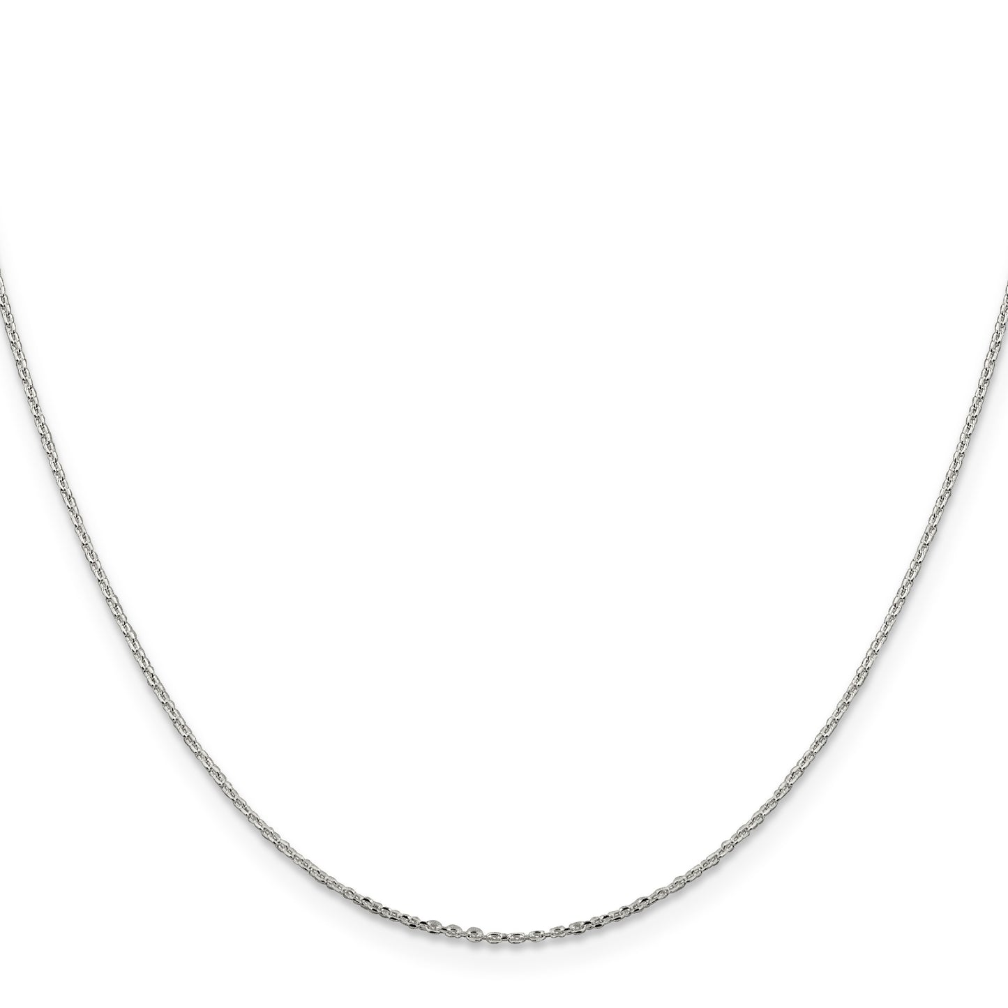 Sterling Silver .95mm Diamond-cut Forzantine Cable Chain w/4in ext.