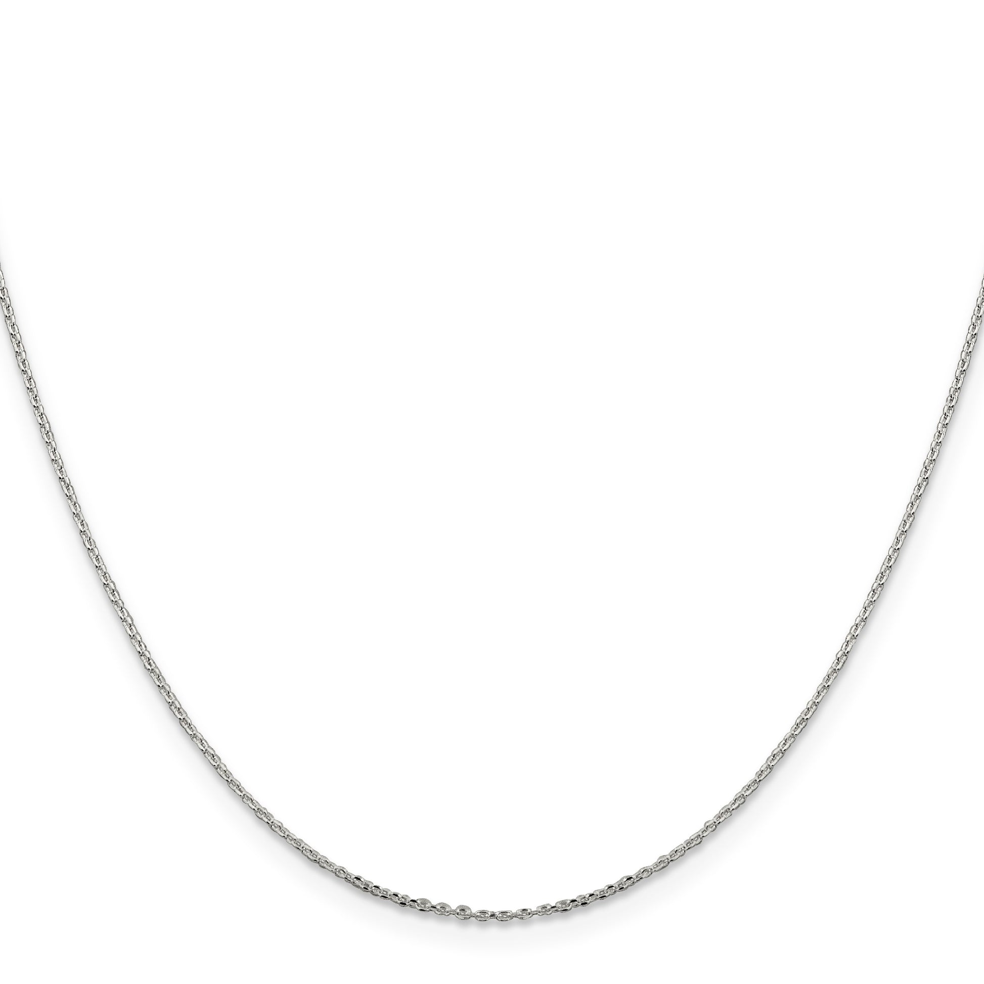 Sterling Silver .95mm Diamond-cut Forzantine Cable Chain w/4in ext.