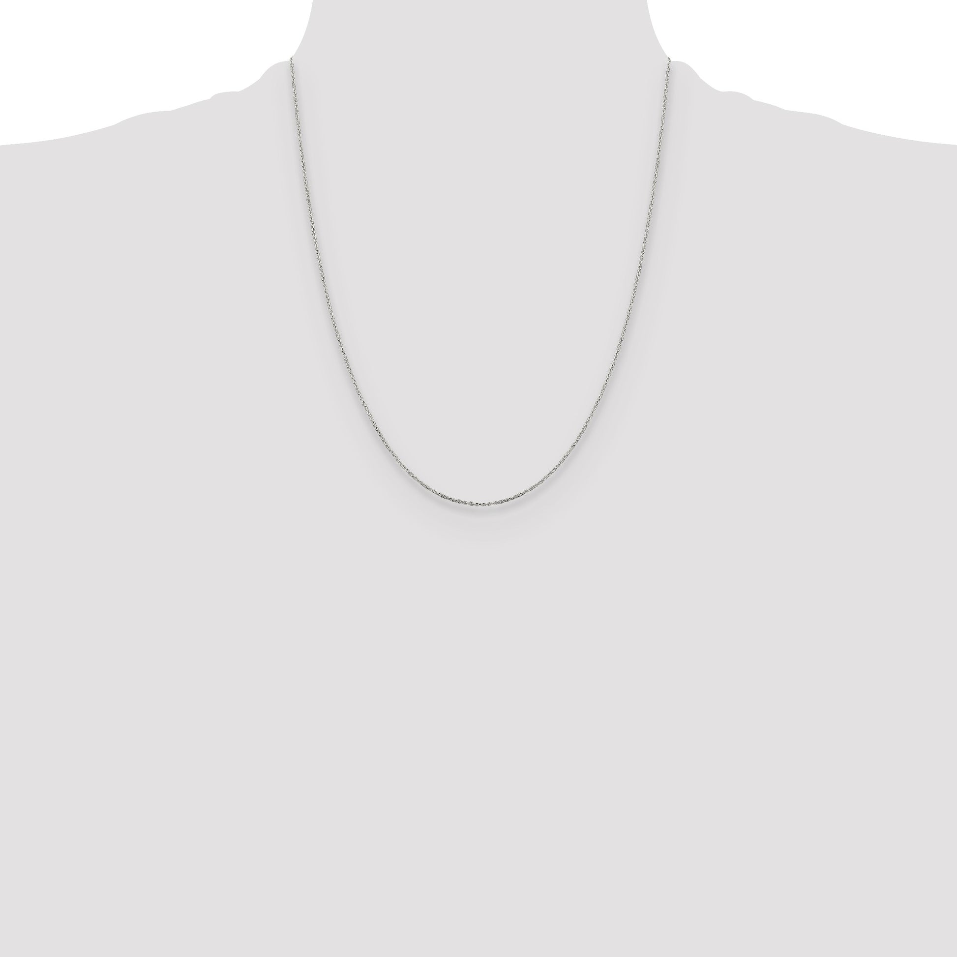 Sterling Silver .95mm Diamond-cut Forzantine Cable Chain w/4in ext.