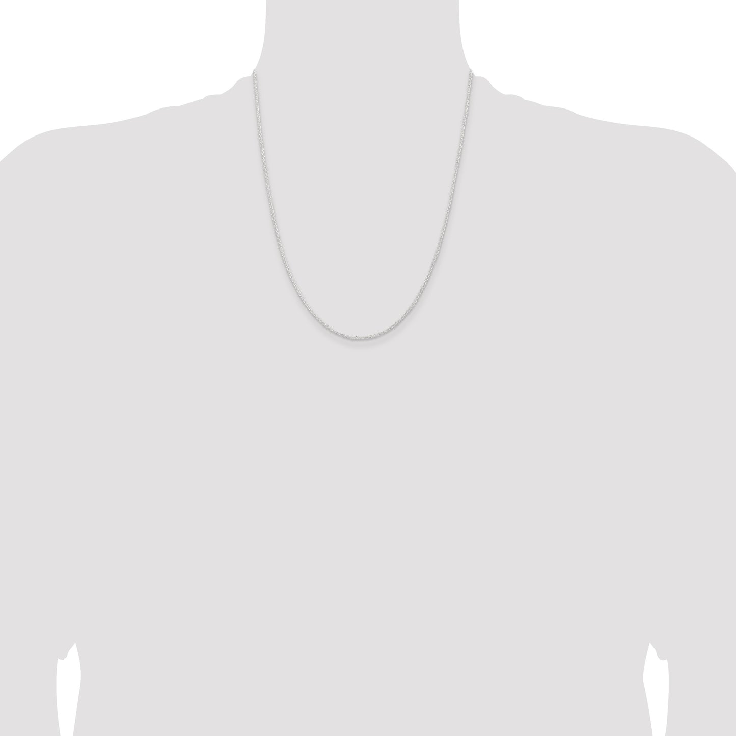 Sterling Silver 1.85mm Diamond-cut Forzantine Cable Chain