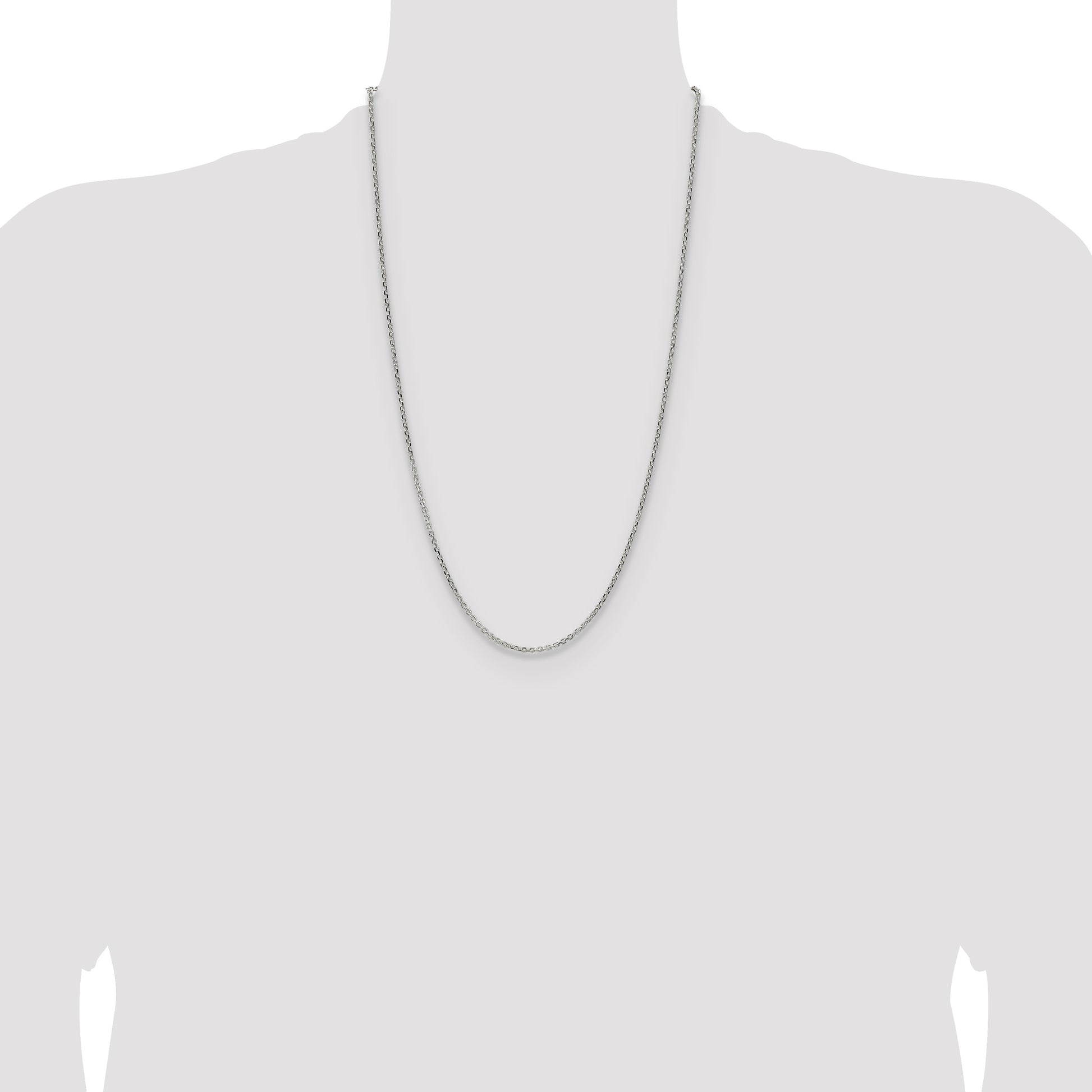 Sterling Silver 2.1mm Diamond-cut Forzantine Cable Chain