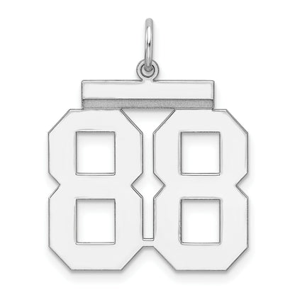 Sterling Silver/Rhodium-plated Polished Number 88 Charm