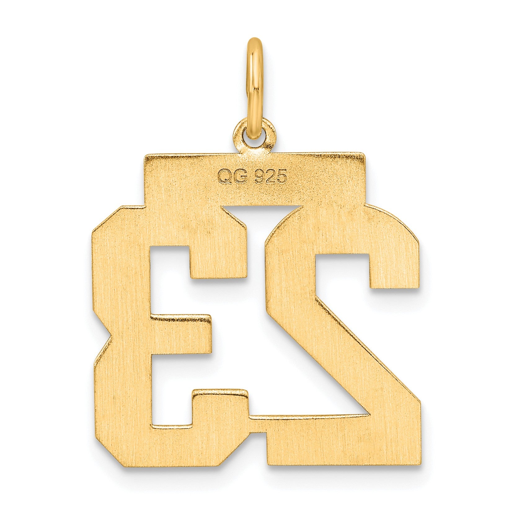 Sterling Silver/Gold-plated Satin Number 23 Charm