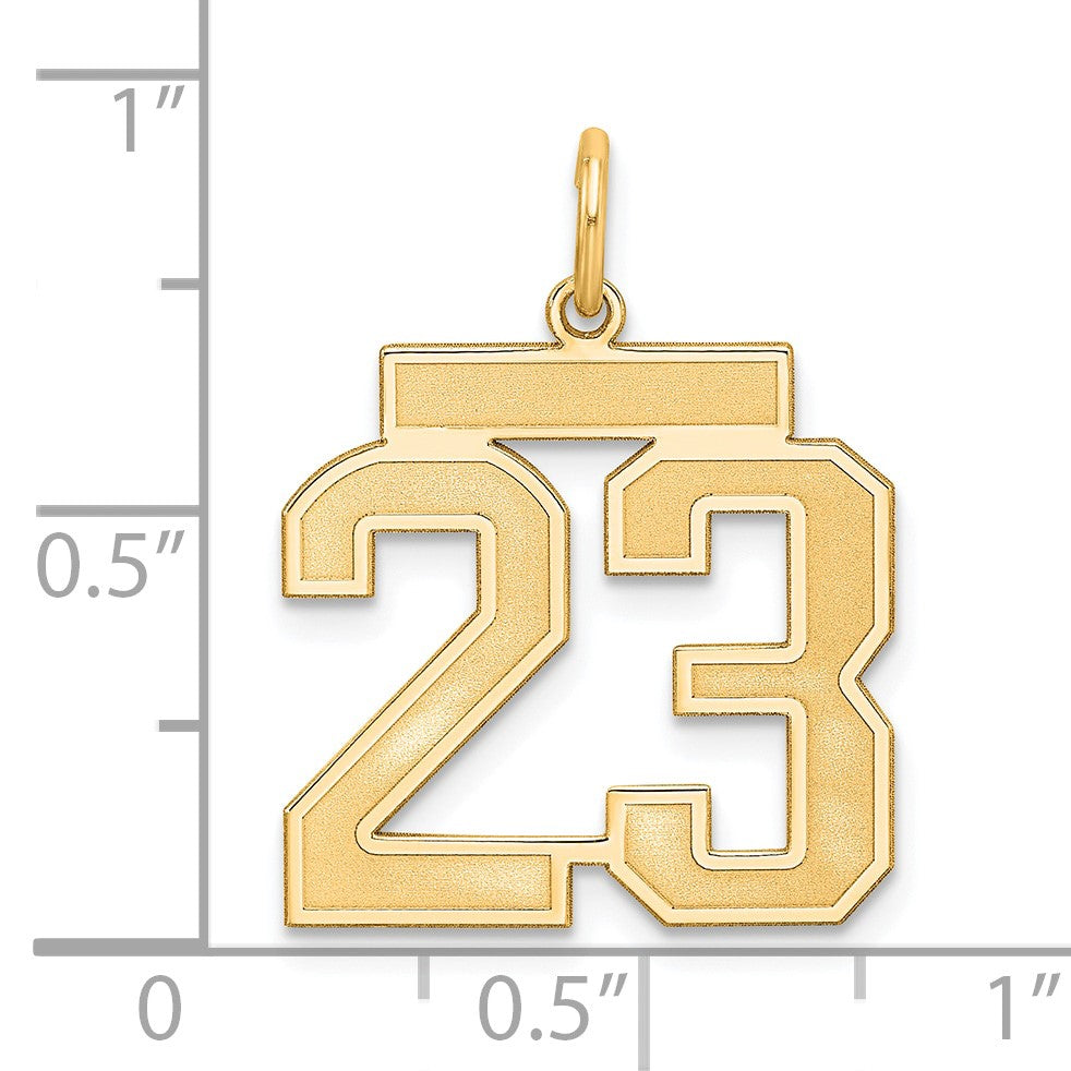 Sterling Silver/Gold-plated Satin Number 23 Charm