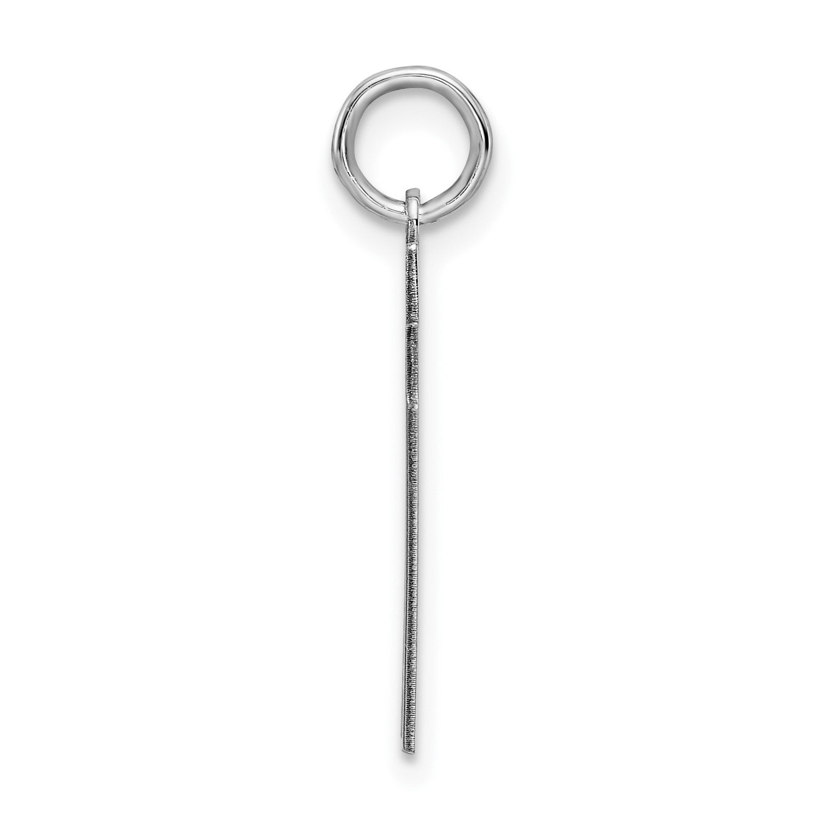 Sterling Silver/Rhodium-plated Satin Number 77 Charm