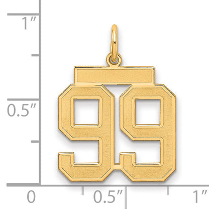 Sterling Silver/Gold-plated Satin Number 99 Charm