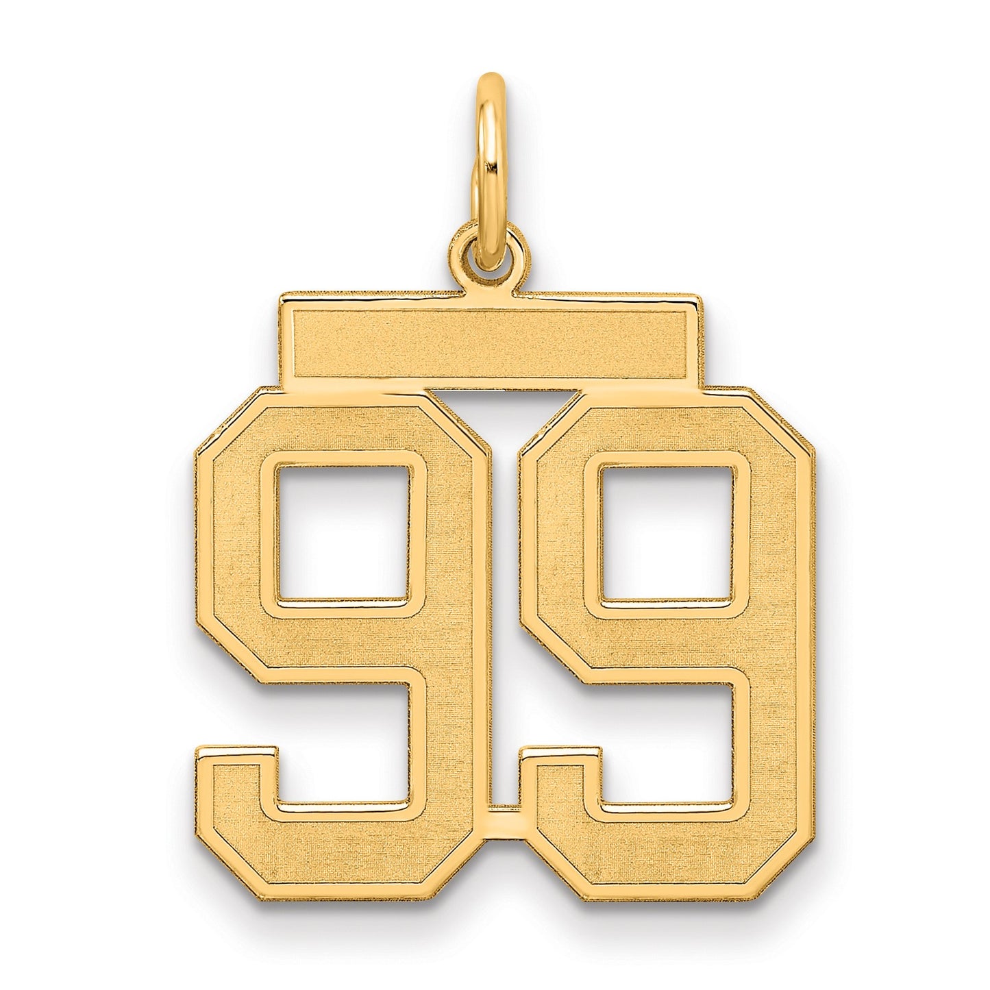 Sterling Silver/Gold-plated Satin Number 99 Charm