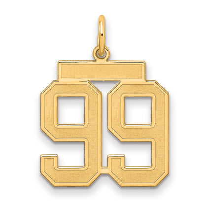 Sterling Silver/Gold-plated Satin Number 99 Charm