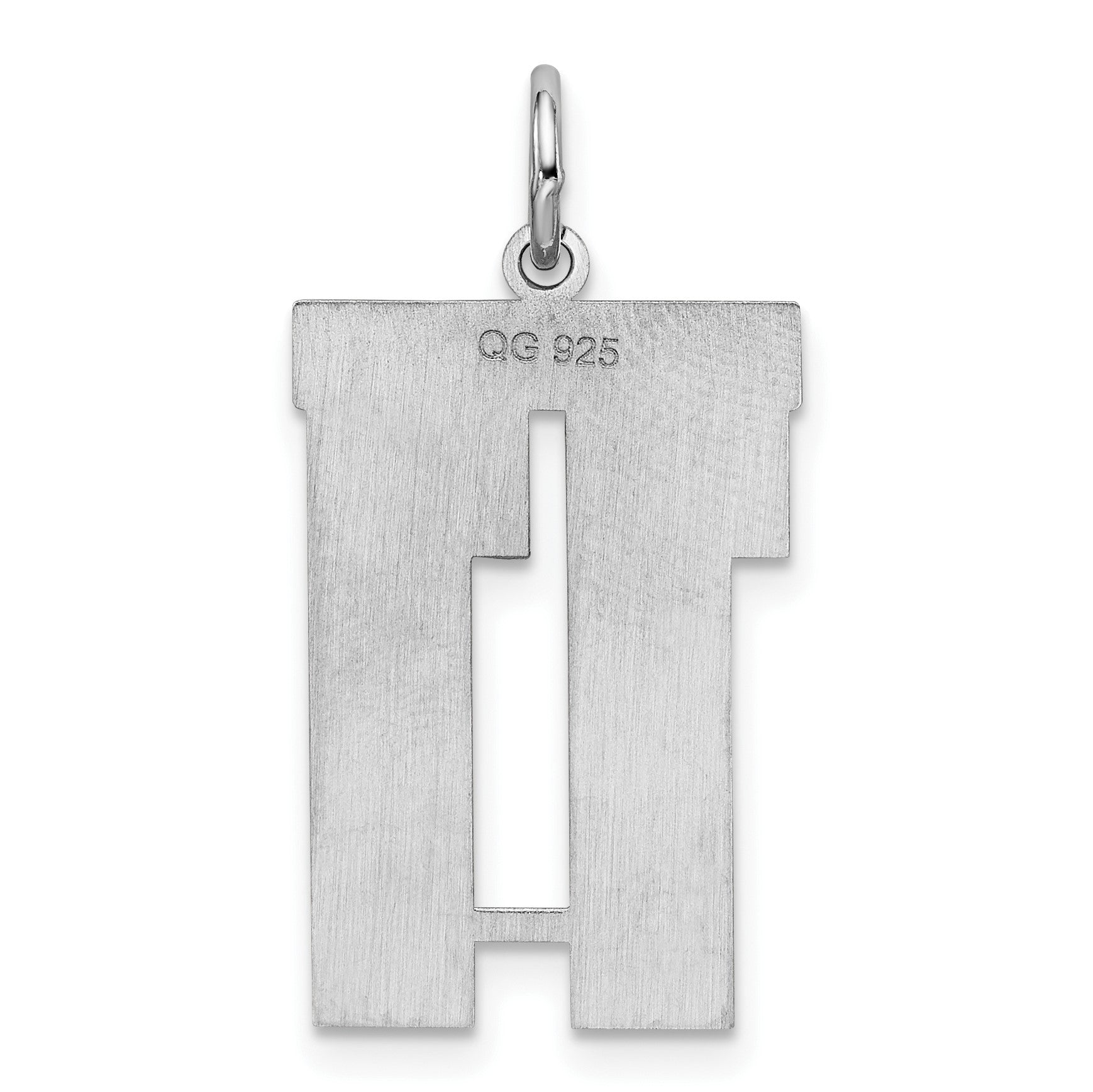 Sterling Silver/Rhodium-plated Satin Number 11 Charm