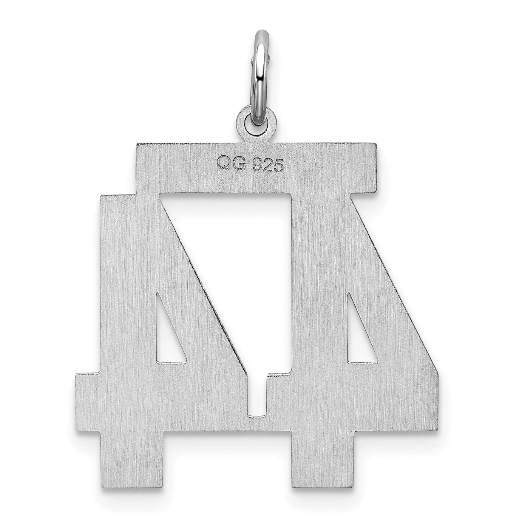 Sterling Silver/Rhodium-plated Satin Number 44 Charm
