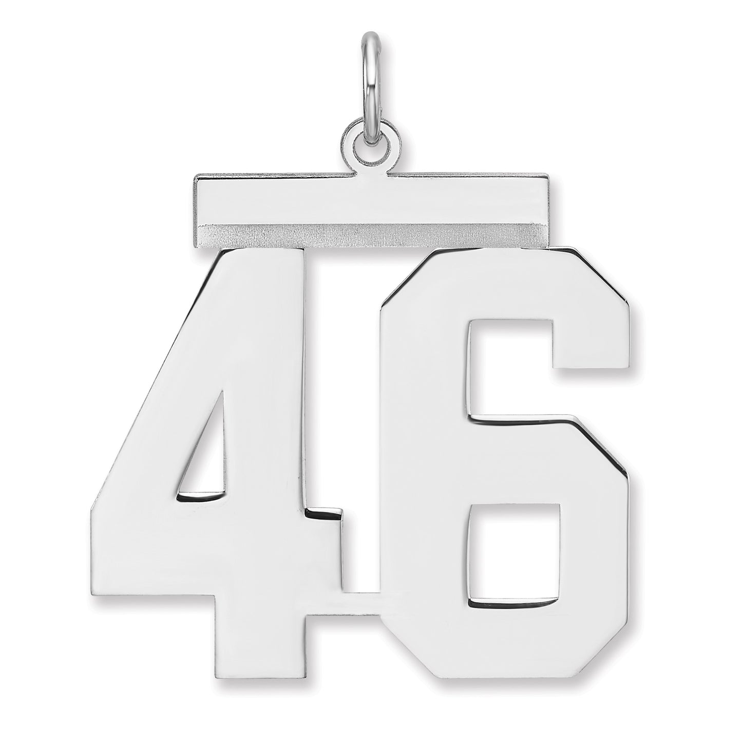 Sterling Silver/Rhodium-plated Polished Number 46 Charm