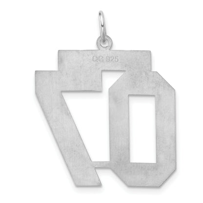Sterling Silver/Rhodium-plated Satin Number 07 Charm