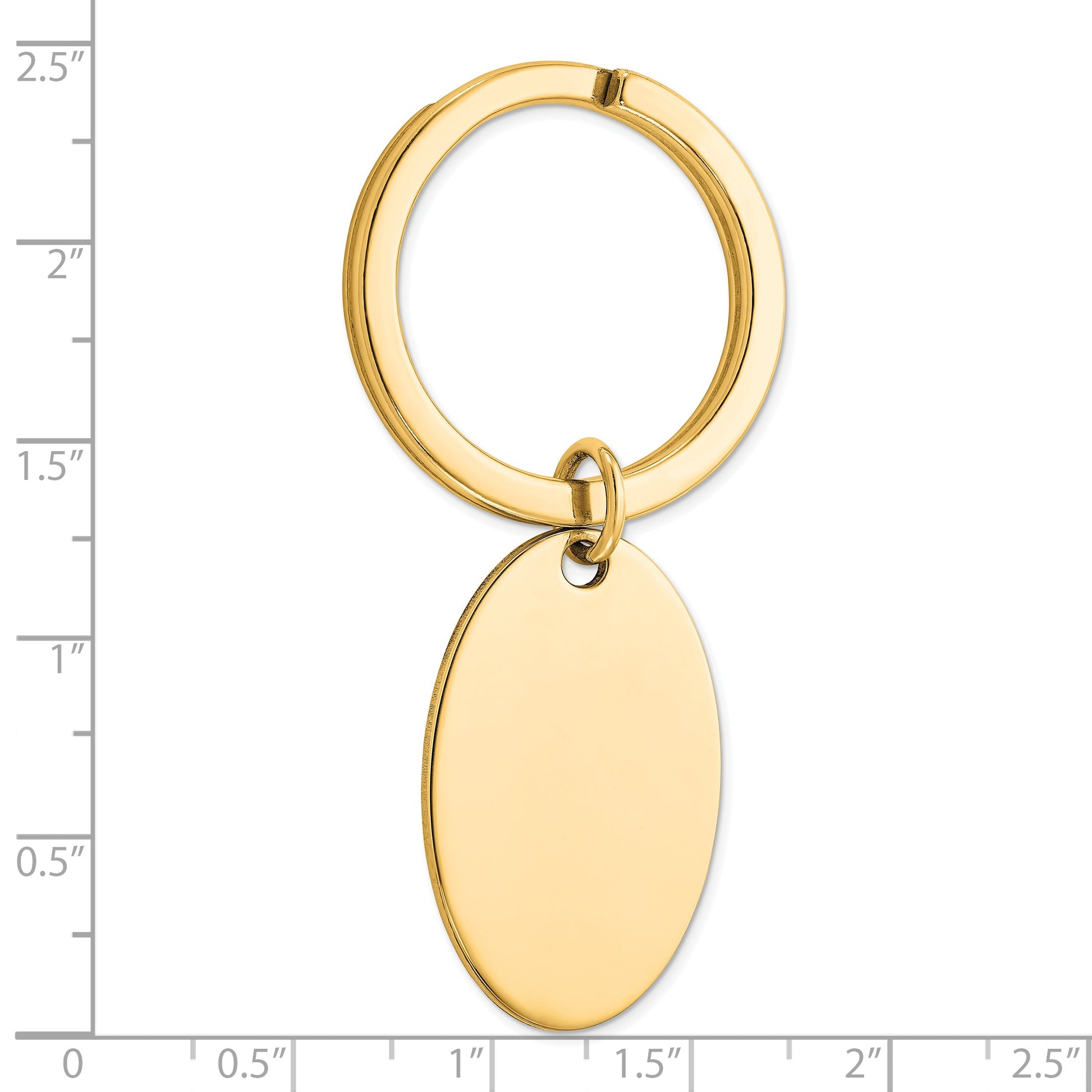 Sterling Silver Gold-plated Oval Key Ring