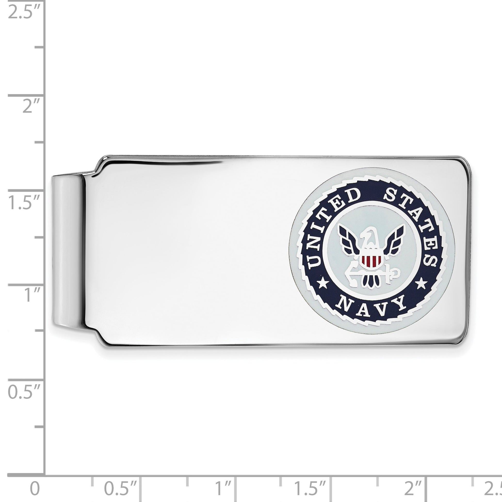 Sterling Silver Rhodium-plated U.S. Navy Money Clip