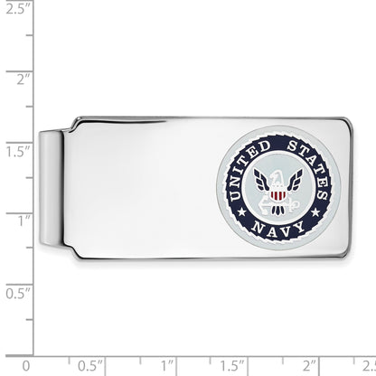 Sterling Silver Rhodium-plated U.S. Navy Money Clip