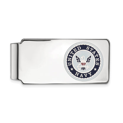 Sterling Silver Rhodium-plated U.S. Navy Money Clip