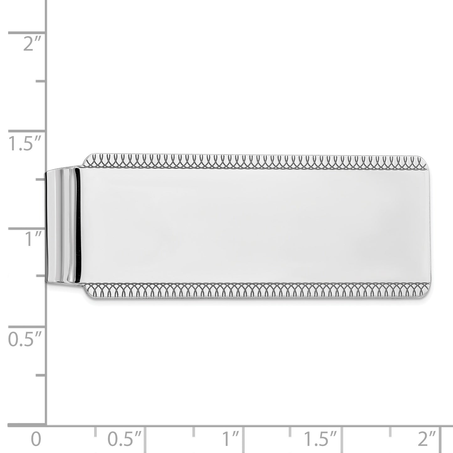 Sterling Silver Rhodium-plated Satin Front Satin Back Money Clip