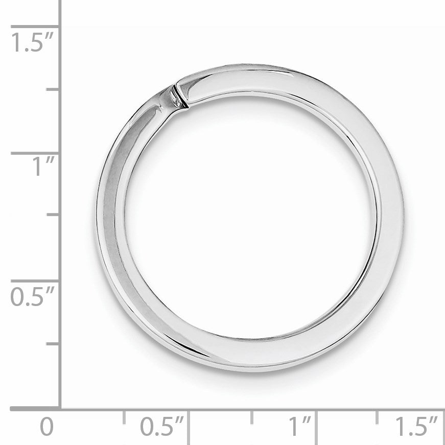 Sterling Silver Rhodium-plated Medium Key Ring