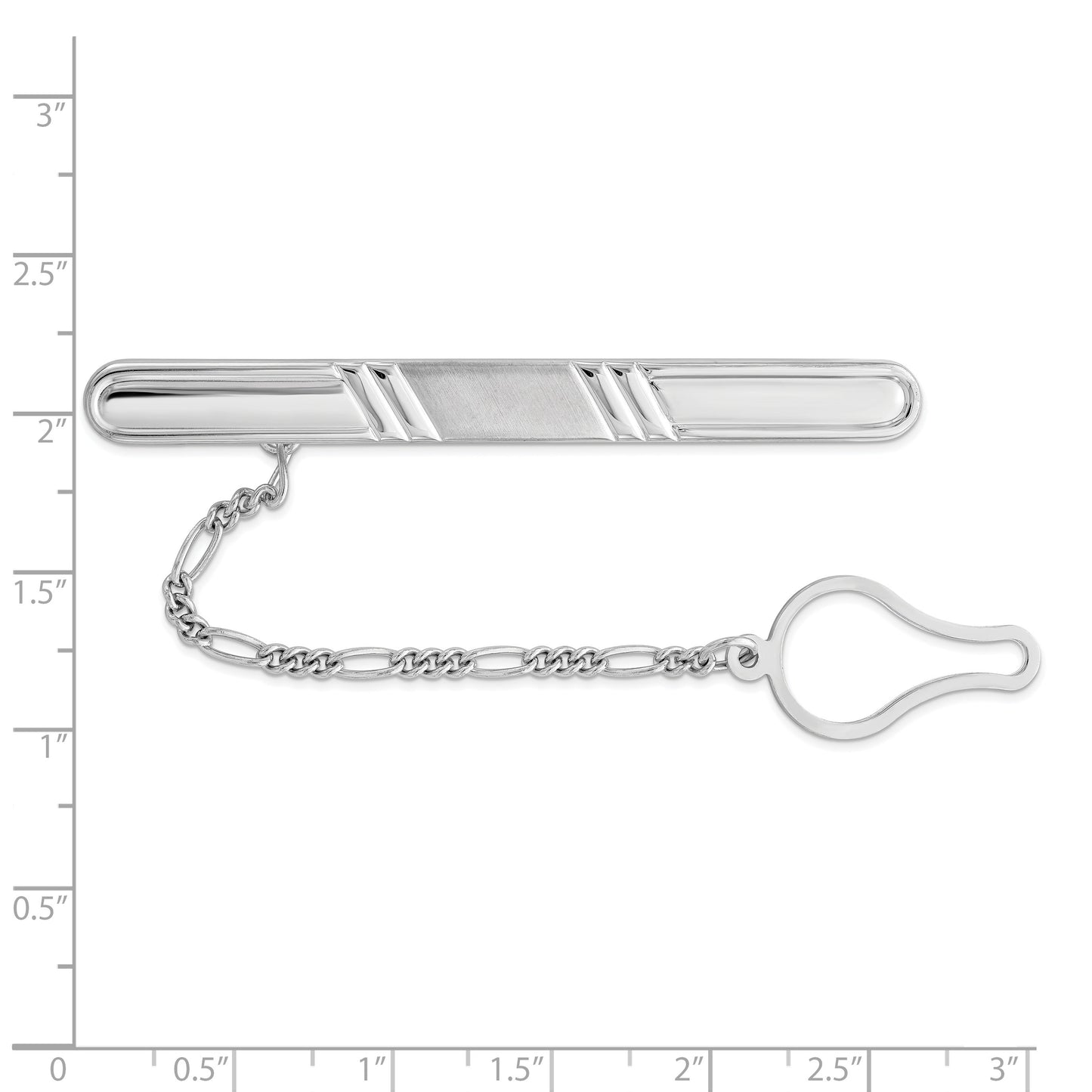 Sterling Silver Rhodium Plated Tie Clip