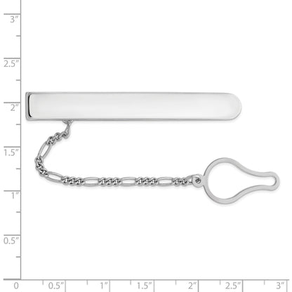 Sterling Silver Rhodium Plated Tie Clip