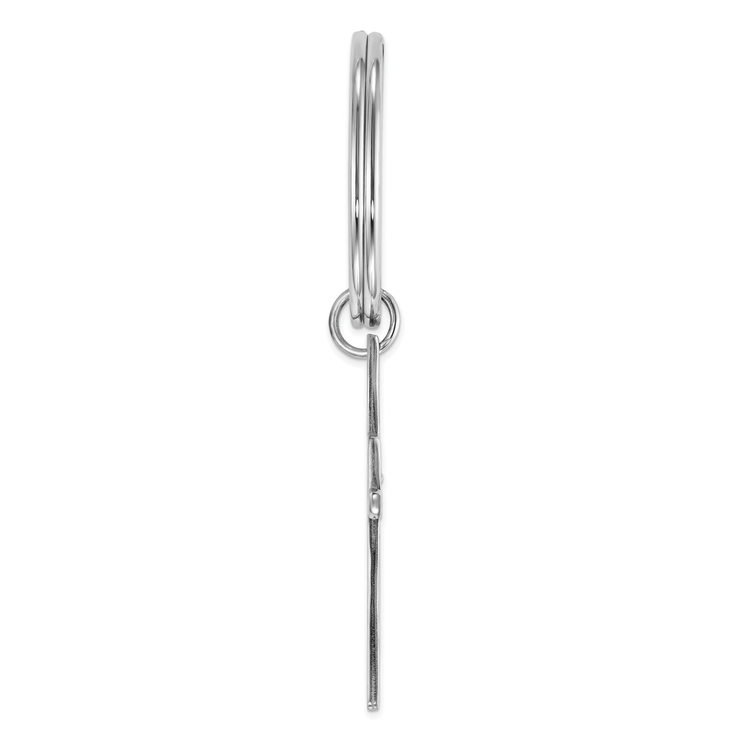Sterling Silver Rhodium-plated Jesus Cross Key Ring