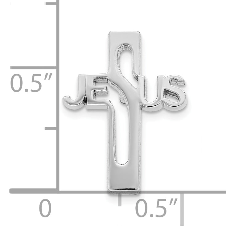 Sterling Silver Rhodium-plated Jesus Cross Tie Tac