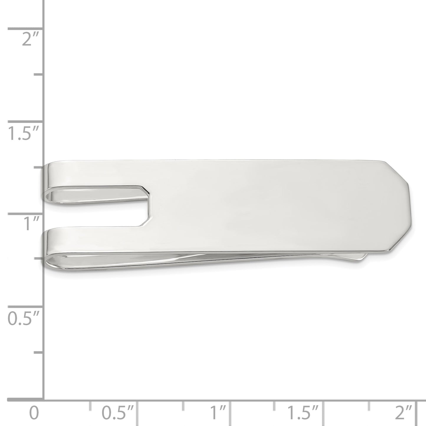 Sterling Silver Rhodium-plated Polished Money Clip