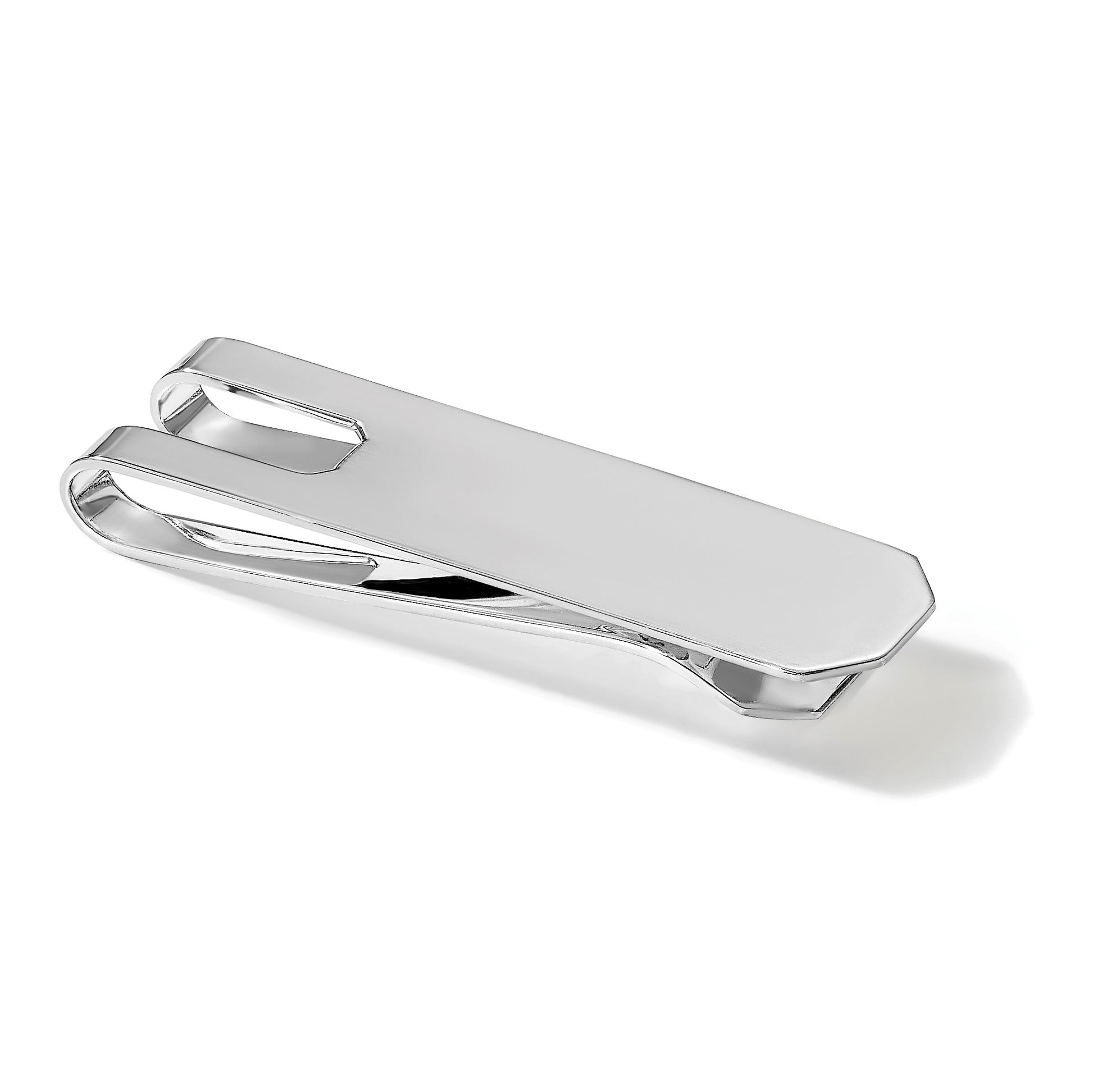 Sterling Silver Rhodium-plated Polished Money Clip