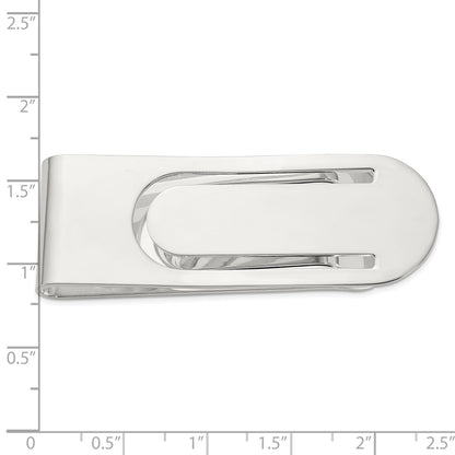 Sterling Silver Rhodium-plated Polished Money Clip