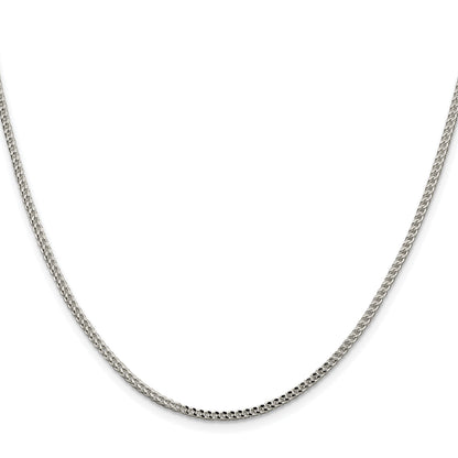 Sterling Silver Rhodium-plated 1.8mm D/C Square Franco Chain