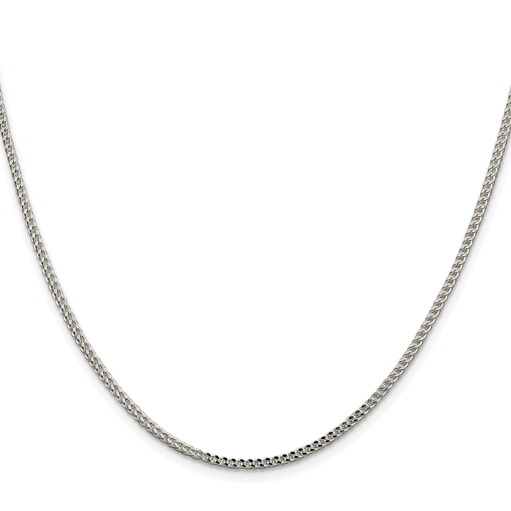Sterling Silver Rhodium-plated 1.8mm D/C Square Franco Chain