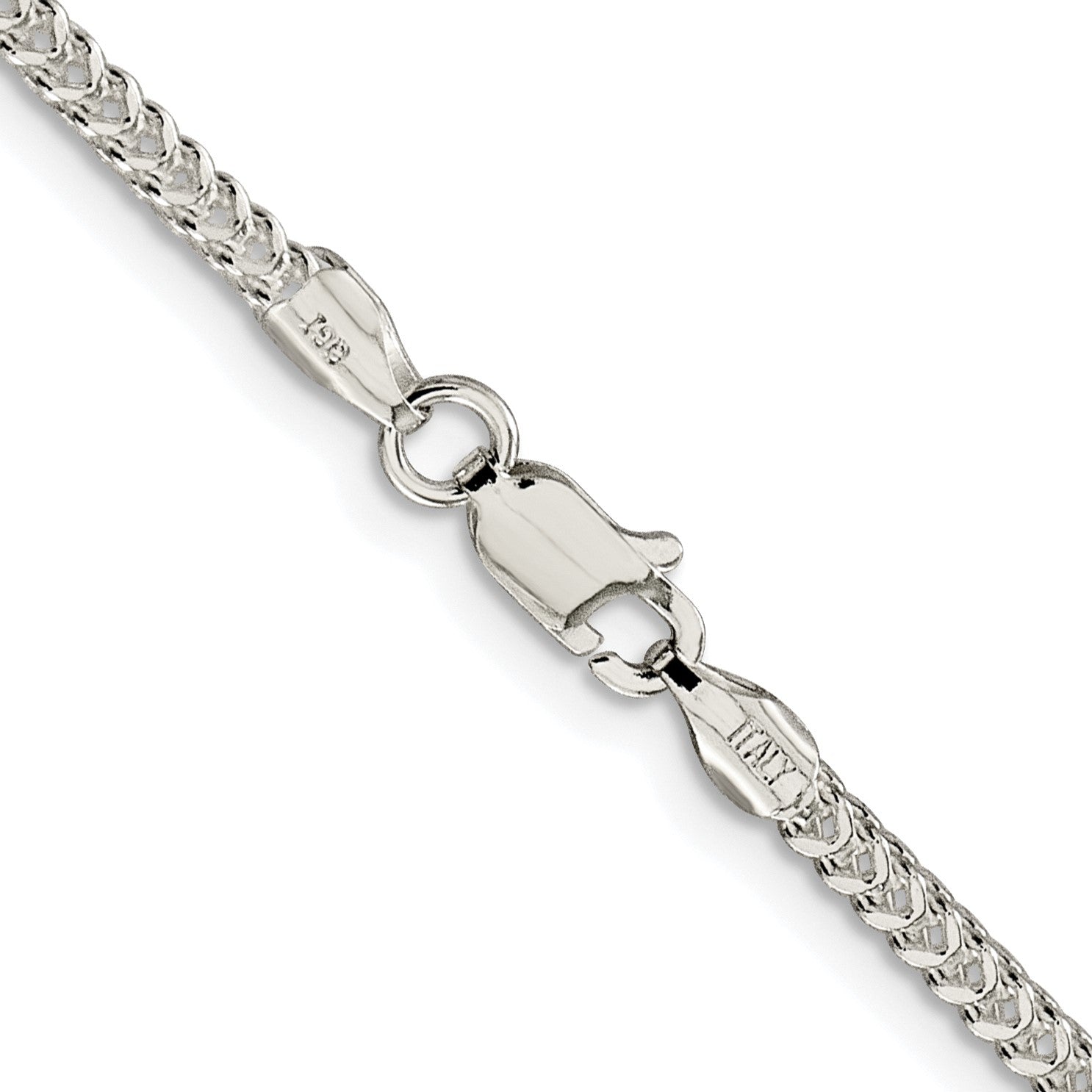 Sterling Silver Rhodium-plated 1.8mm D/C Square Franco Chain