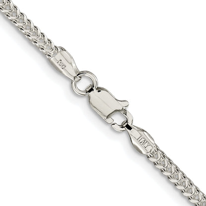 Sterling Silver Rhodium-plated 1.8mm D/C Square Franco Chain