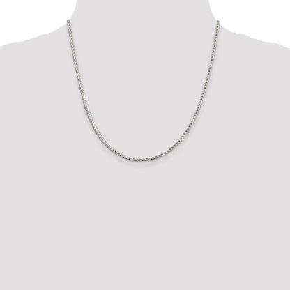 Sterling Silver 2.55mm D/C Square Franco Chain