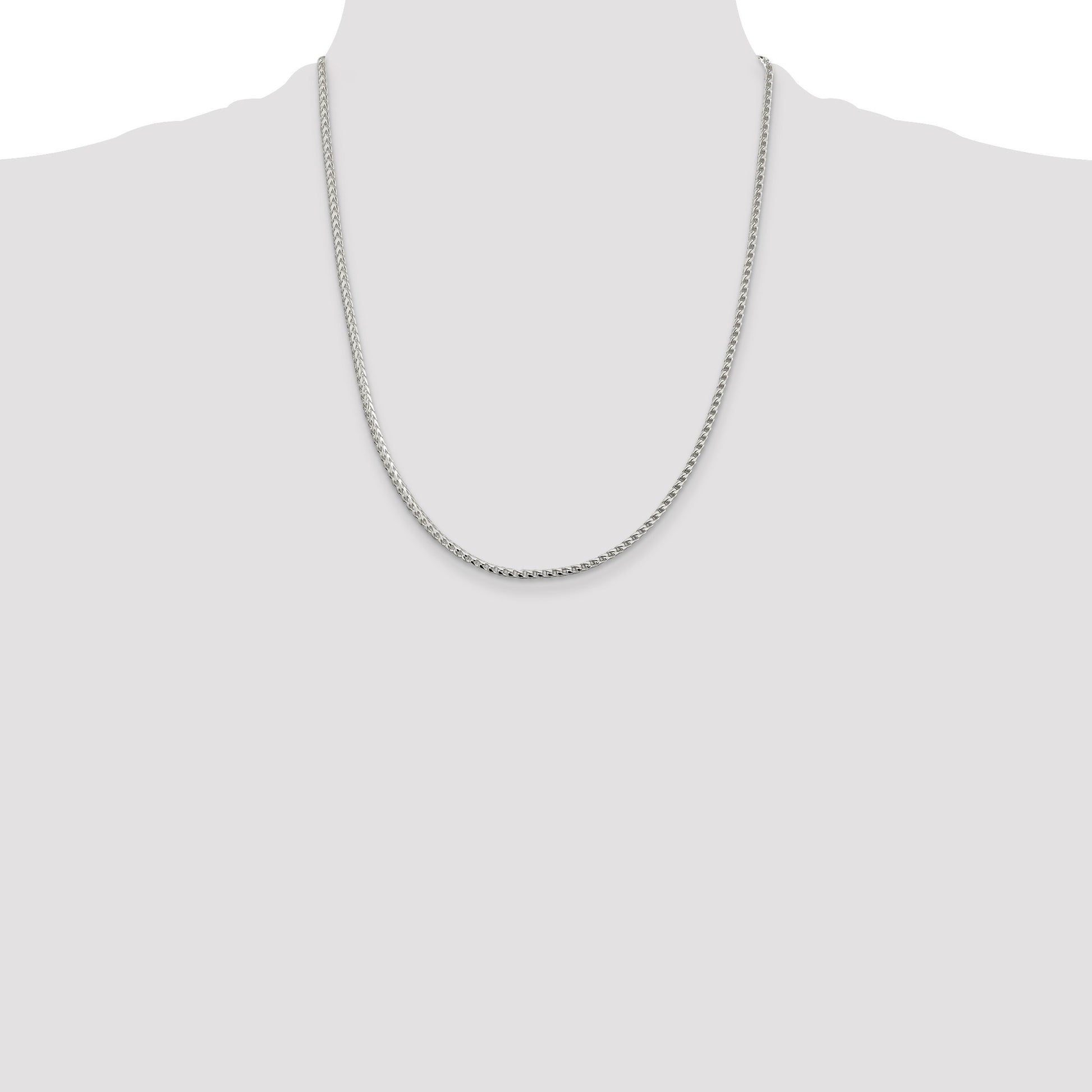 Sterling Silver 2.55mm D/C Square Franco Chain