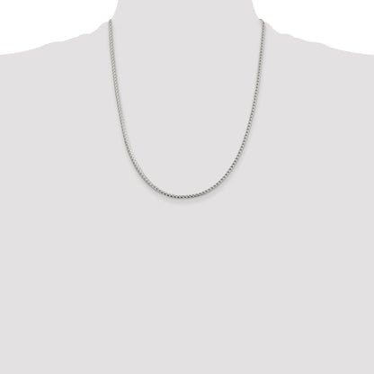 Sterling Silver 2.55mm D/C Square Franco Chain