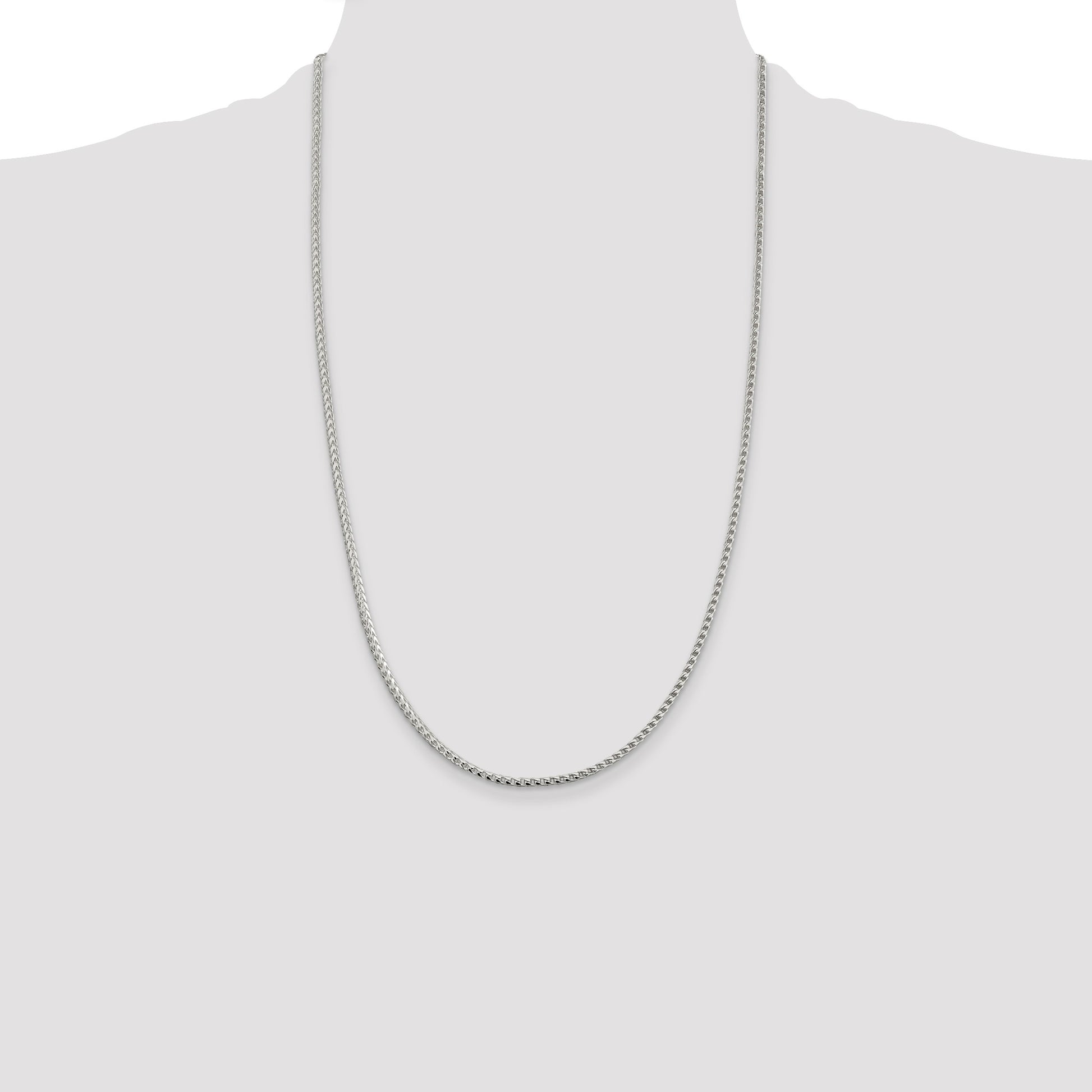 Sterling Silver 2.55mm D/C Square Franco Chain