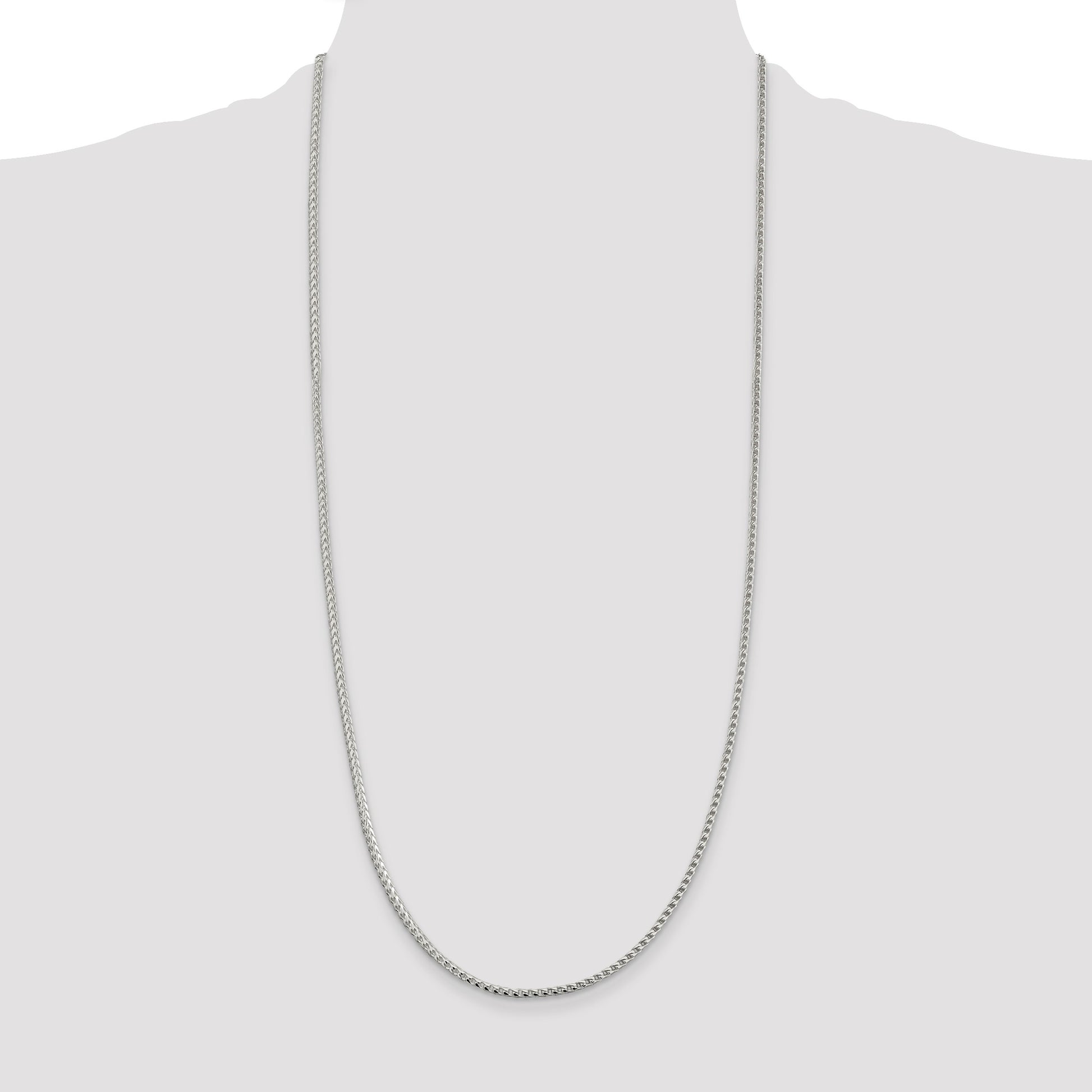 Sterling Silver 2.55mm D/C Square Franco Chain