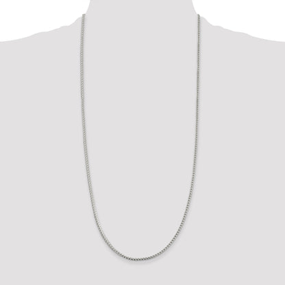 Sterling Silver 2.55mm D/C Square Franco Chain