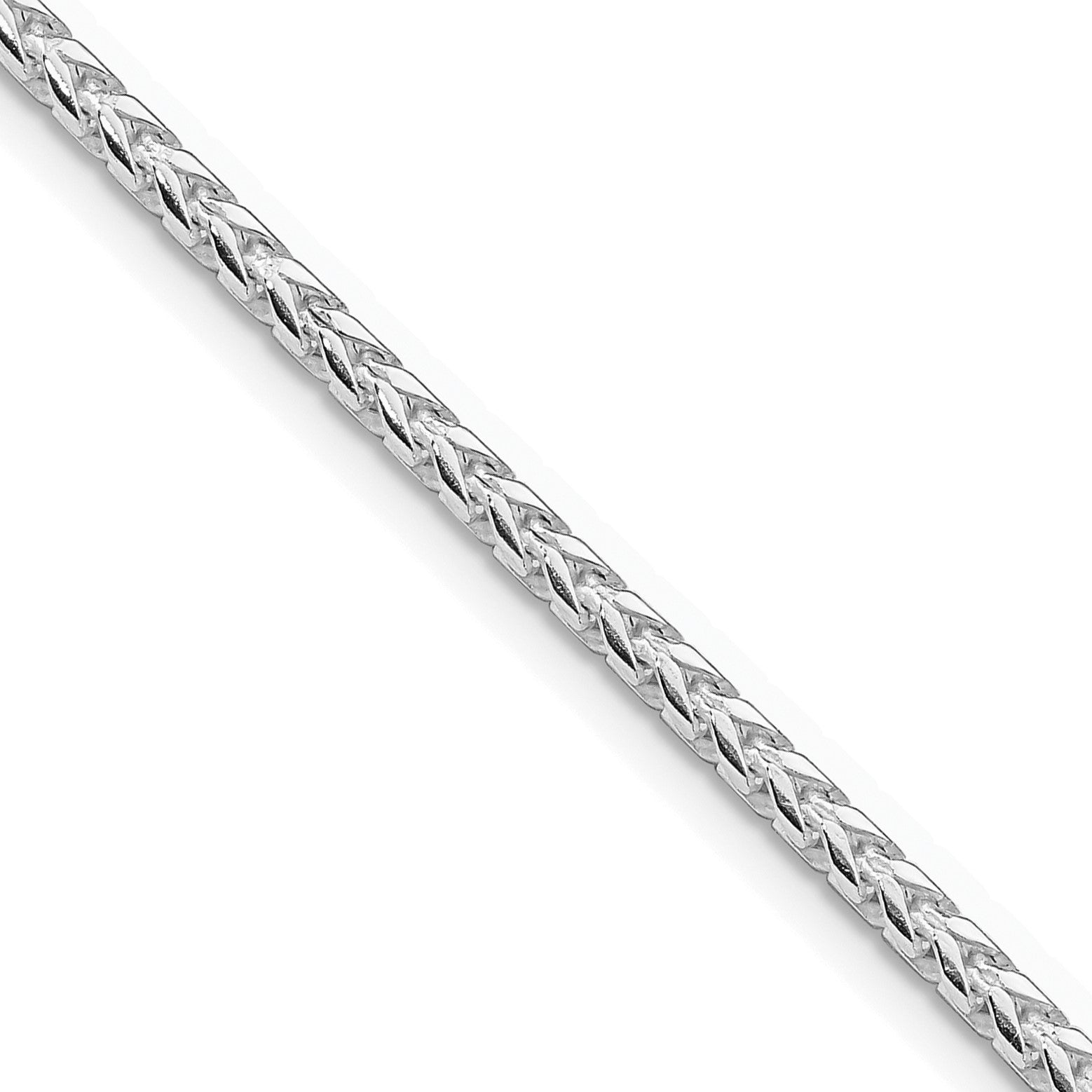 Sterling Silver Rhodium-plated 2.55mm D/C Square Franco Chain