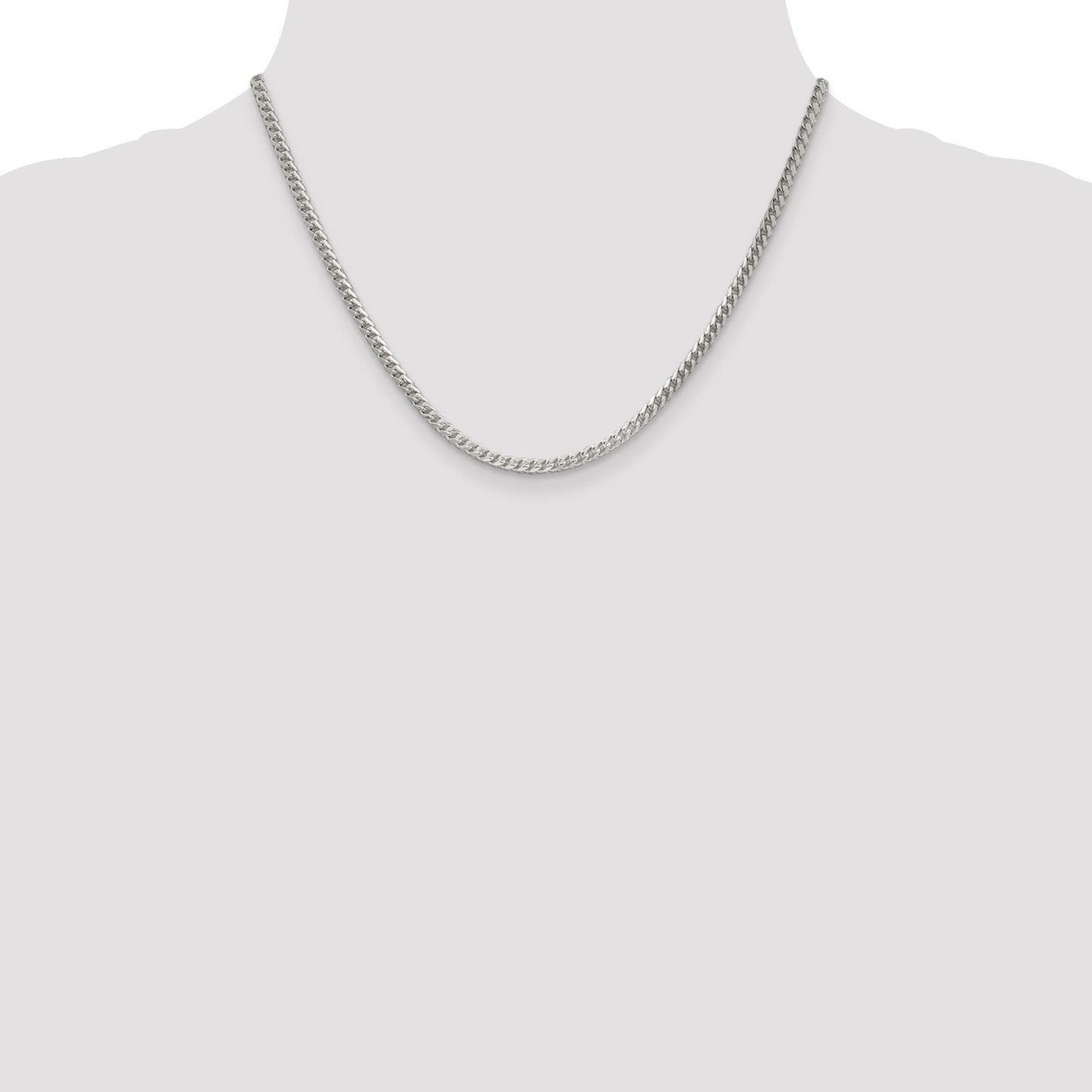 Sterling Silver 3mm D/C Square Franco Chain