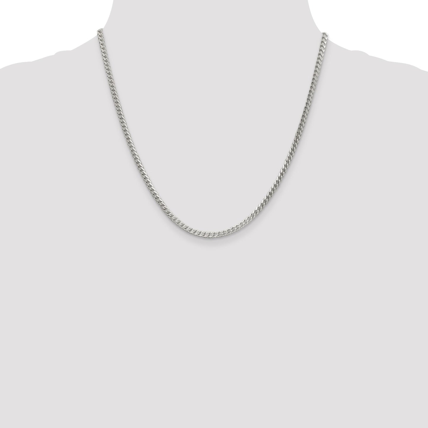 Sterling Silver 3mm D/C Square Franco Chain