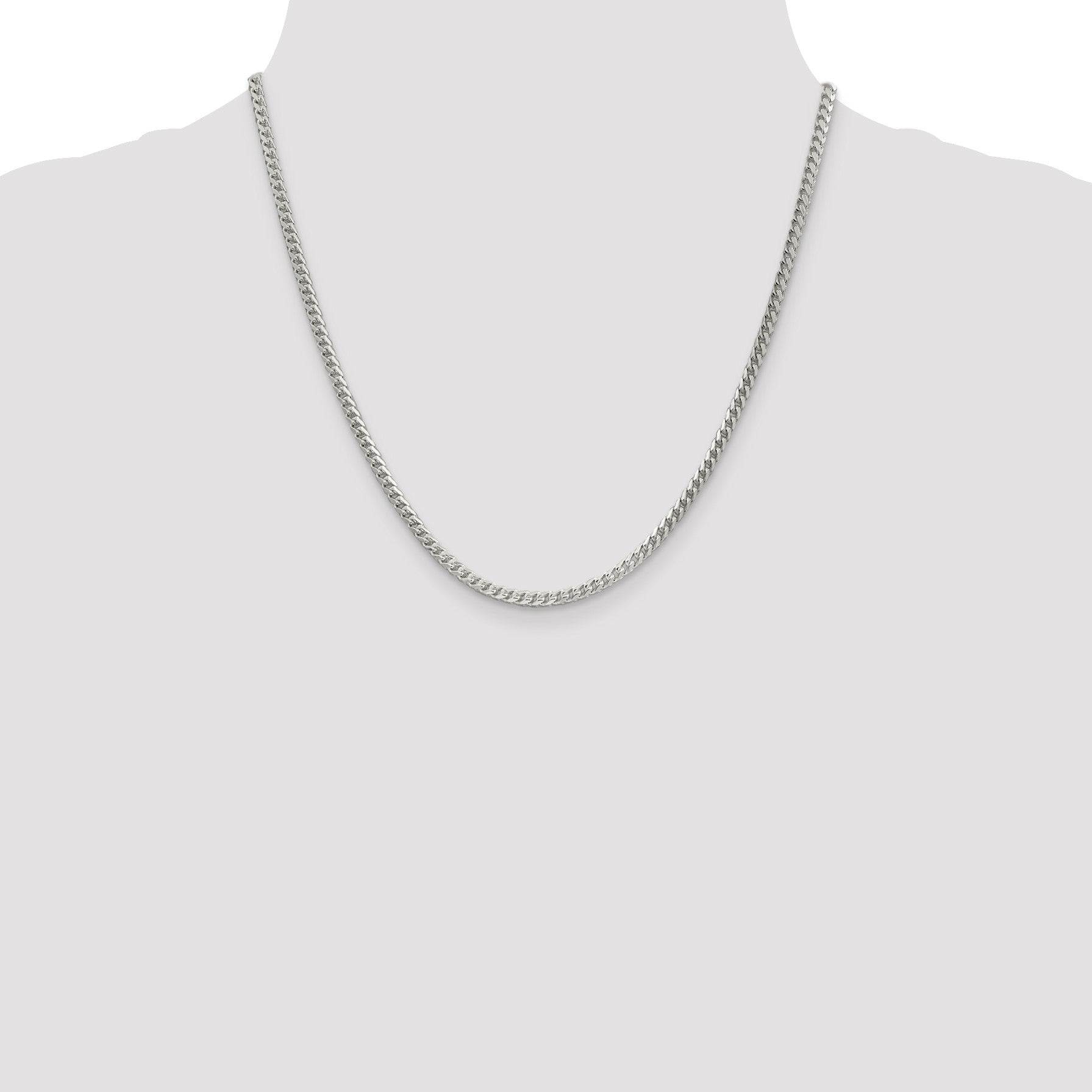 Sterling Silver 3mm D/C Square Franco Chain
